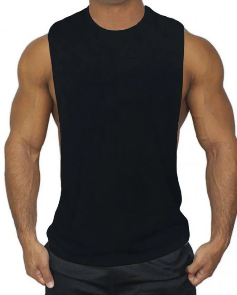 Muscleguys Bodybuilding Stringer Canotte Uomo Palestre Abbigliamento Soild O Collo Bianco Gilet di cotone Uomo Canottiere senza