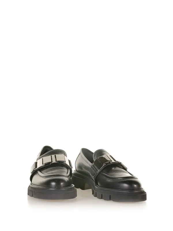 Nappa leather moccasin with accessory