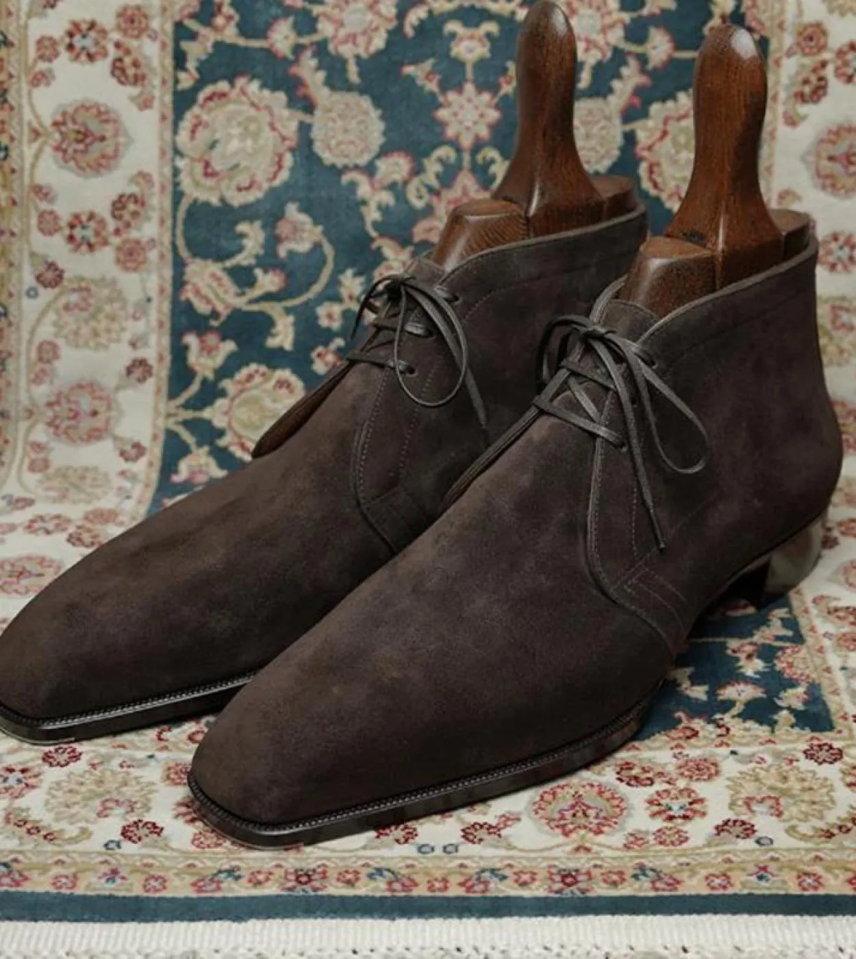 New In Flock Stivaletti da uomo Coffee Square Toe Laceup Stivali da lavoro per uomo con spedizione gratuita Zapatos De Seguridad
