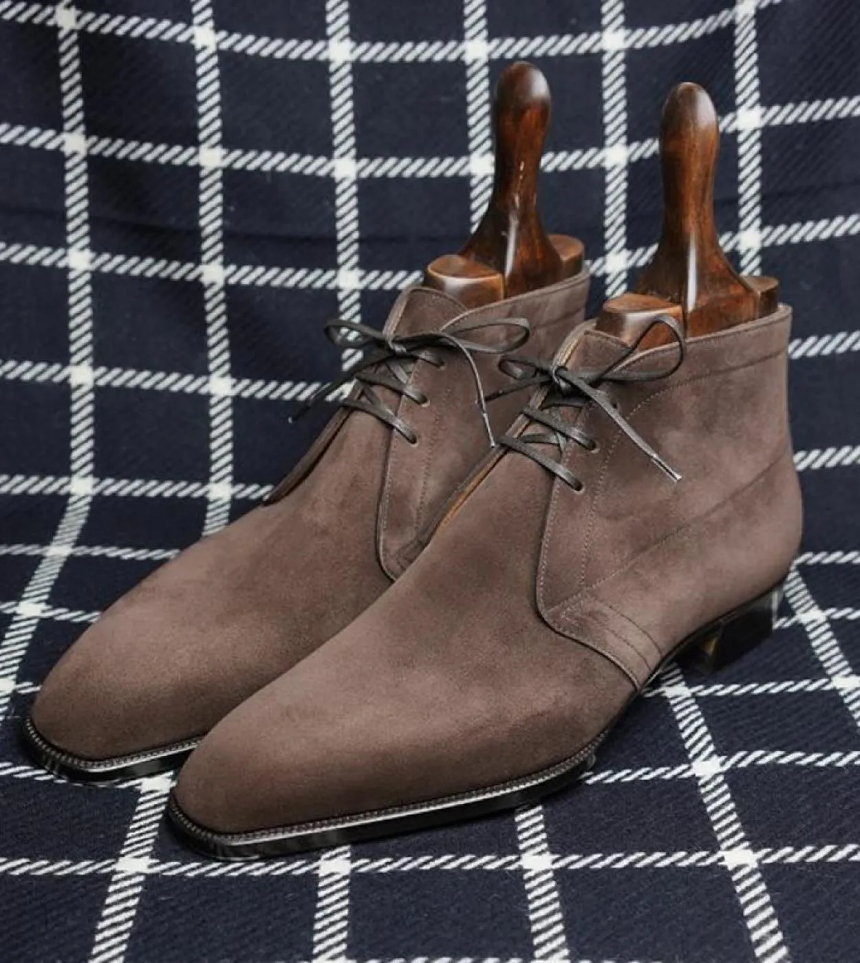 New In Flock Stivaletti da uomo Coffee Square Toe Laceup Stivali da lavoro per uomo con spedizione gratuita Zapatos De Seguridad