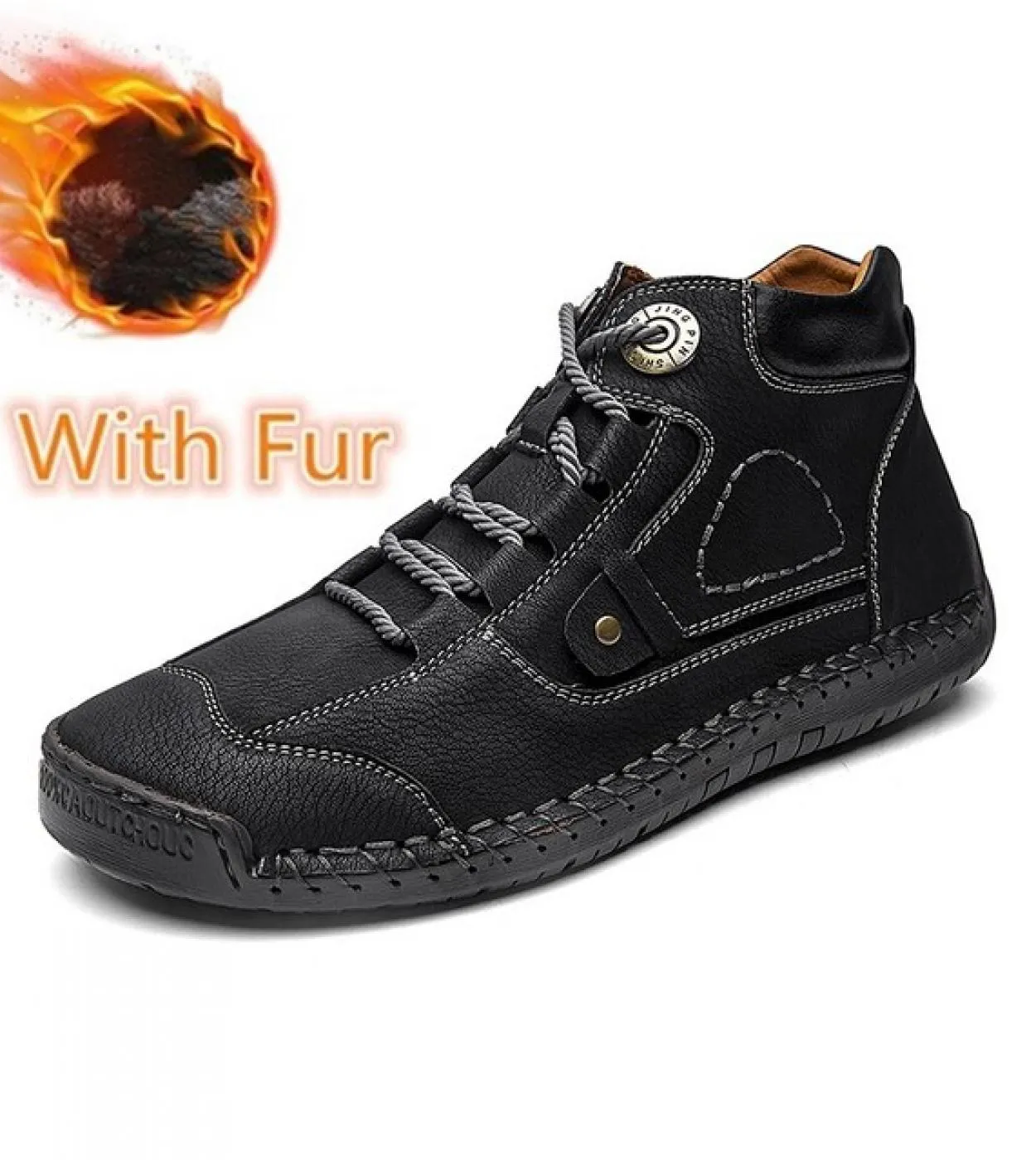 Nuovi stivali da uomo in vera pelle Stivaletti comodi Scarpe casual da uomo Autunno Inverno Stringate con stivali caldi in pelli