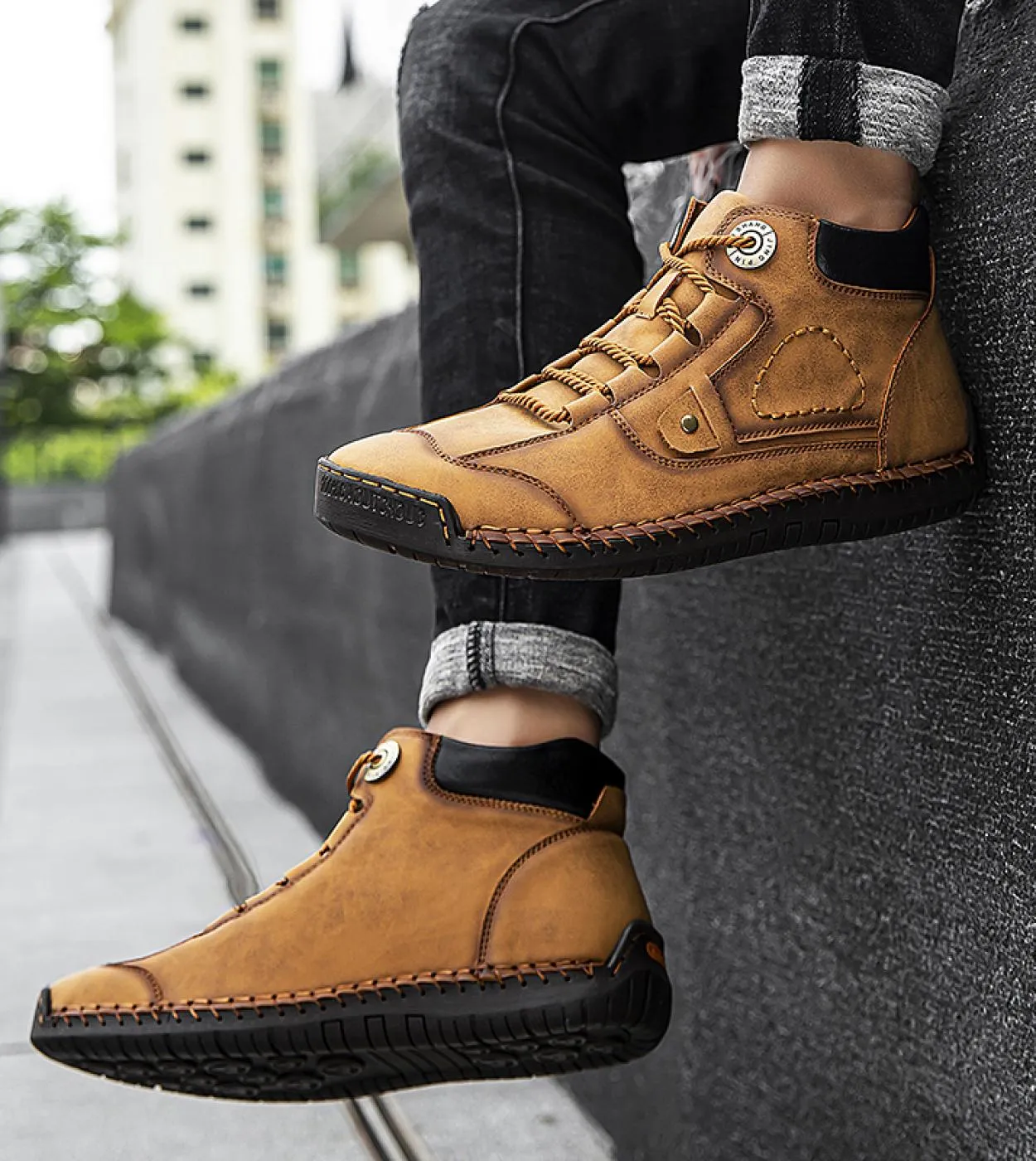 Nuovi stivali da uomo in vera pelle Stivaletti comodi Scarpe casual da uomo Autunno Inverno Stringate con stivali caldi in pelli