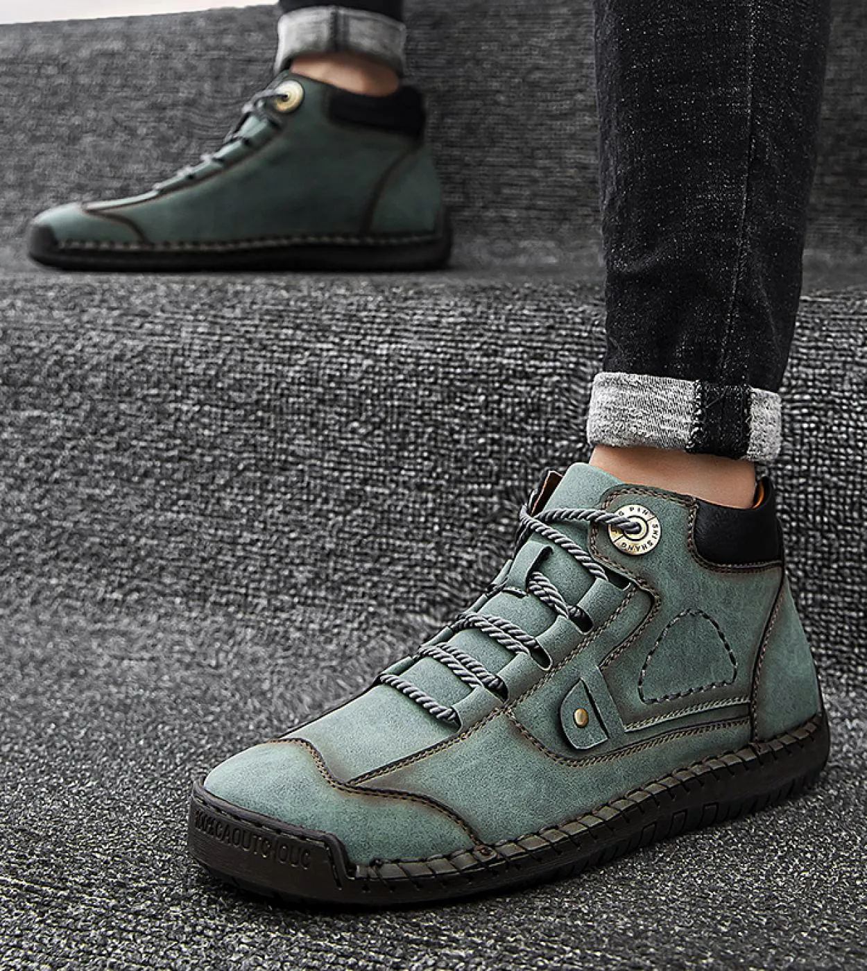 Nuovi stivali da uomo in vera pelle Stivaletti comodi Scarpe casual da uomo Autunno Inverno Stringate con stivali caldi in pelli