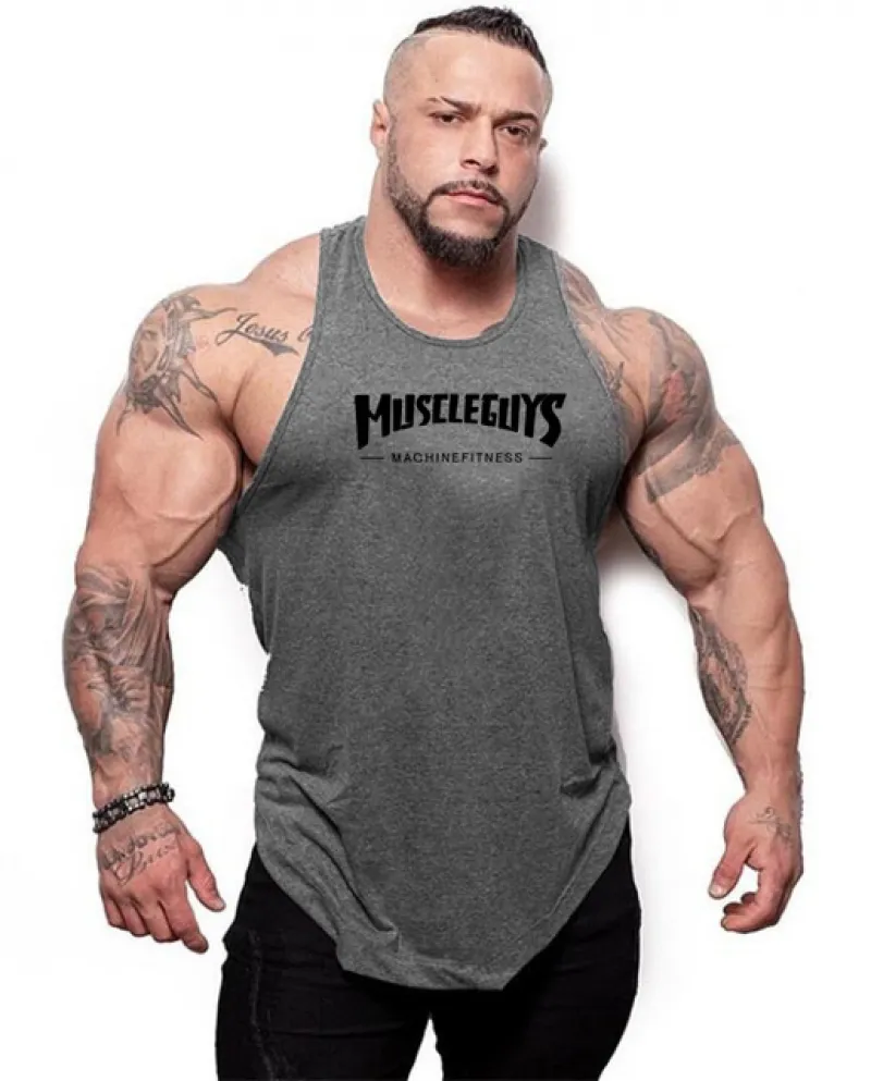 Nuovi uomini di arrivo Bodybuilding Maglietta senza maniche Estate Muscle Tranning Gilet Abbigliamento da palestra Canottiera in
