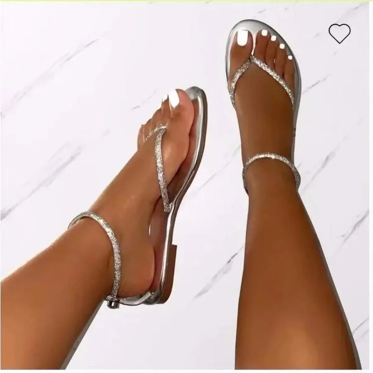 Nuovo strass Decor punta infradito infradito donna diapositive outdoor antiscivolo sandali da spiaggia 2024 estate nuove donne p