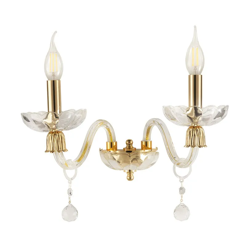 Ondaluce Applique Roxanne/2 in vetro soffiato lavorato a mano, oro