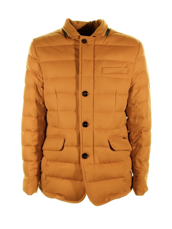 Orange quilted blazer jacket