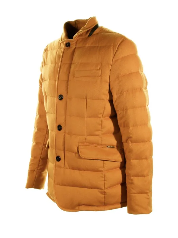 Orange quilted blazer jacket