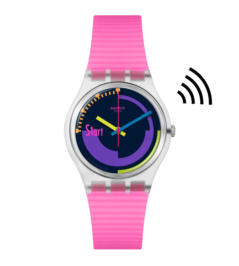 Orologio Swatch SWATCH NEON PINK PODIUM PAY! SO28K112-5300