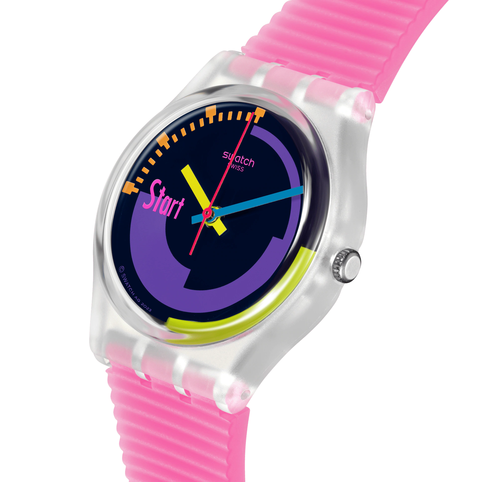 Orologio Swatch SWATCH NEON PINK PODIUM PAY! SO28K112-5300