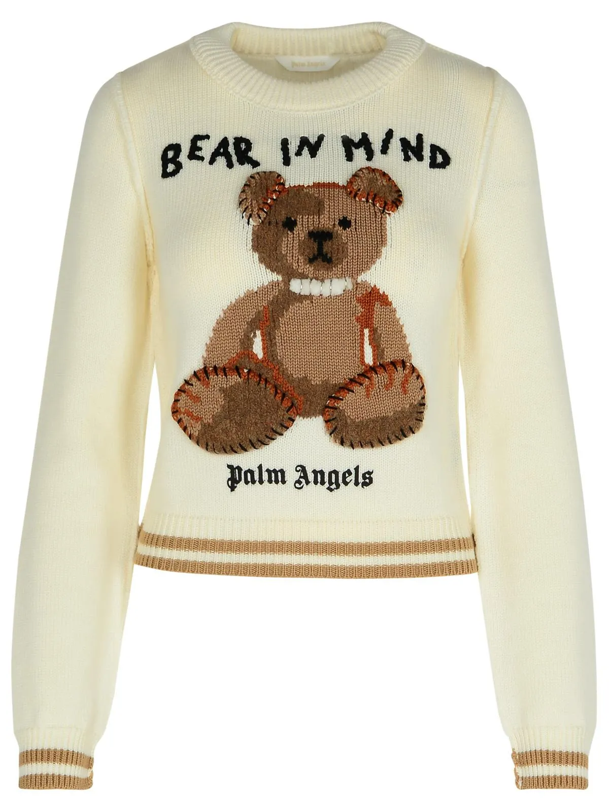 Palm Angels 'Bear' Cream Wool Sweater
