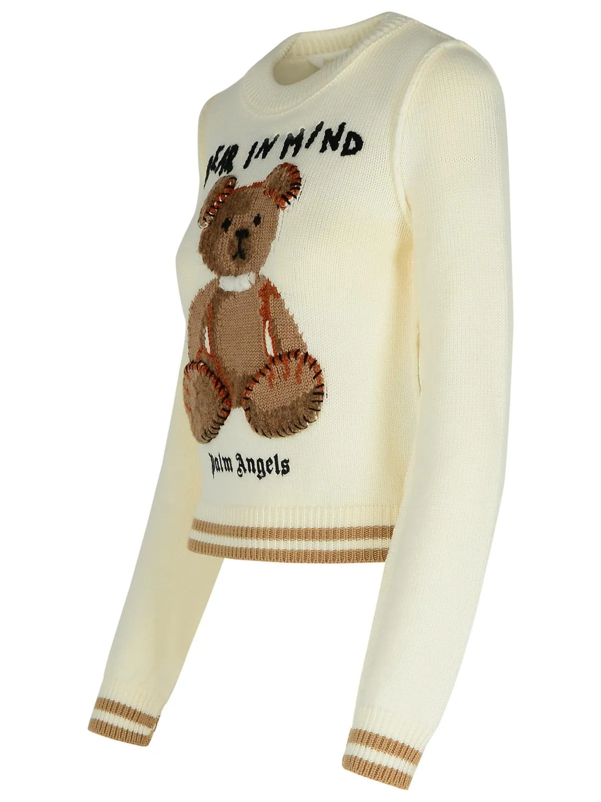 Palm Angels 'Bear' Cream Wool Sweater