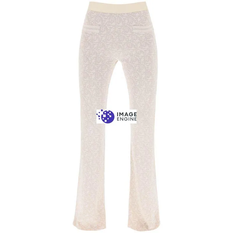 Pantaloni monogram in maglia lurex