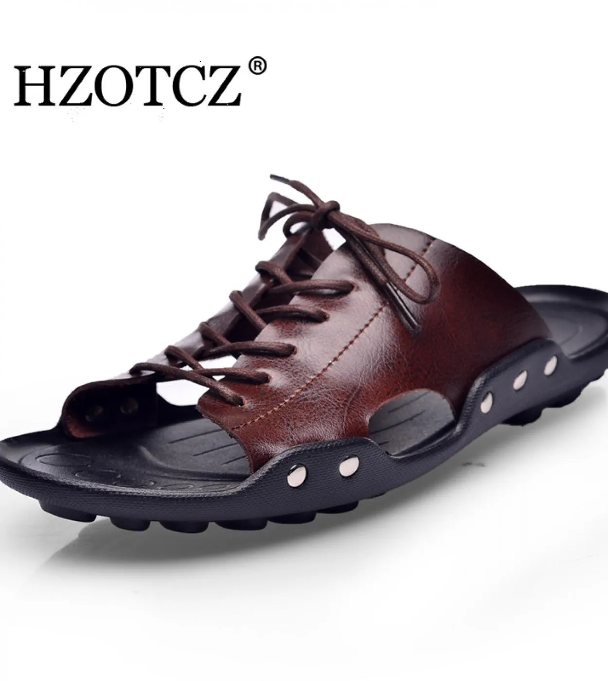Pantofole Sandali da uomo in vera pelle Sandali da uomo in pelle Infradito Uomo estivo
