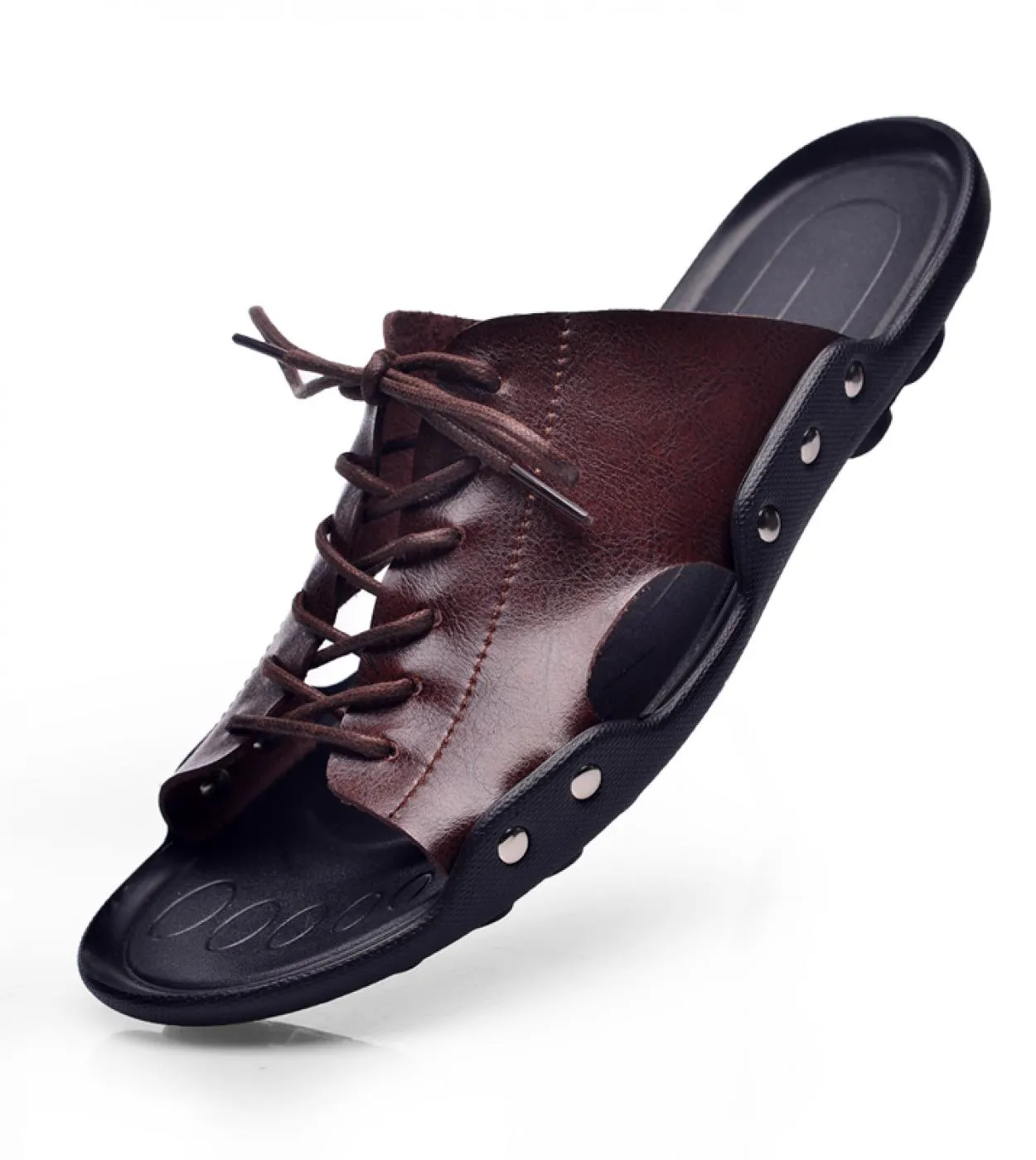 Pantofole Sandali da uomo in vera pelle Sandali da uomo in pelle Infradito Uomo estivo