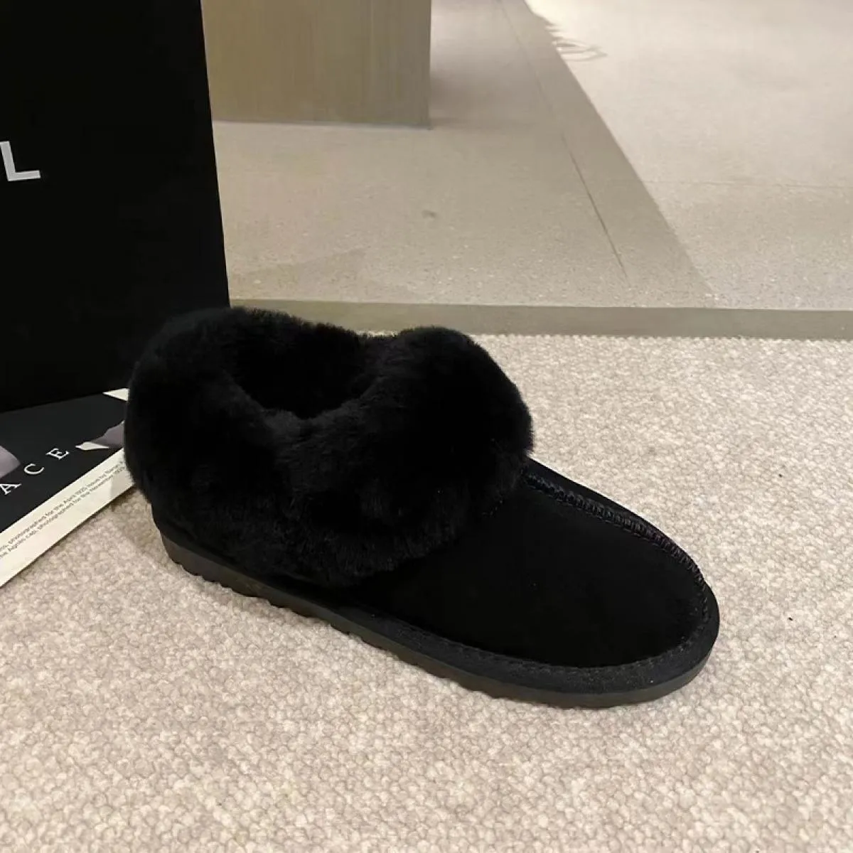 Pelliccia Donna Inverno Appartamenti Caldi Stivali Chelsea Scarpe alla caviglia alla moda 2023 Stivali da neve casual Goth Pelle