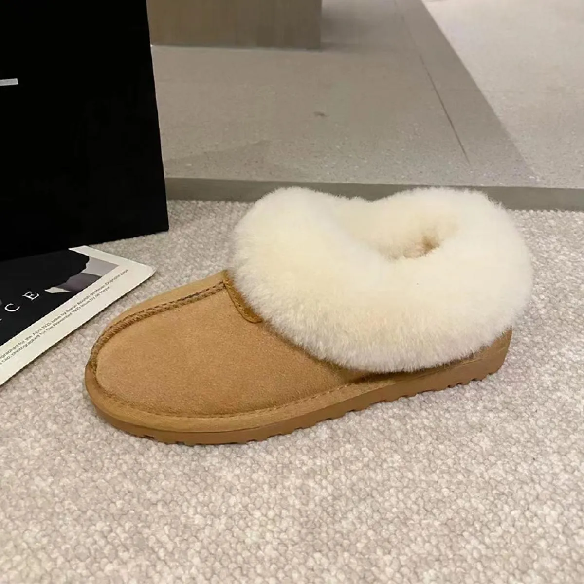 Pelliccia Donna Inverno Appartamenti Caldi Stivali Chelsea Scarpe alla caviglia alla moda 2023 Stivali da neve casual Goth Pelle