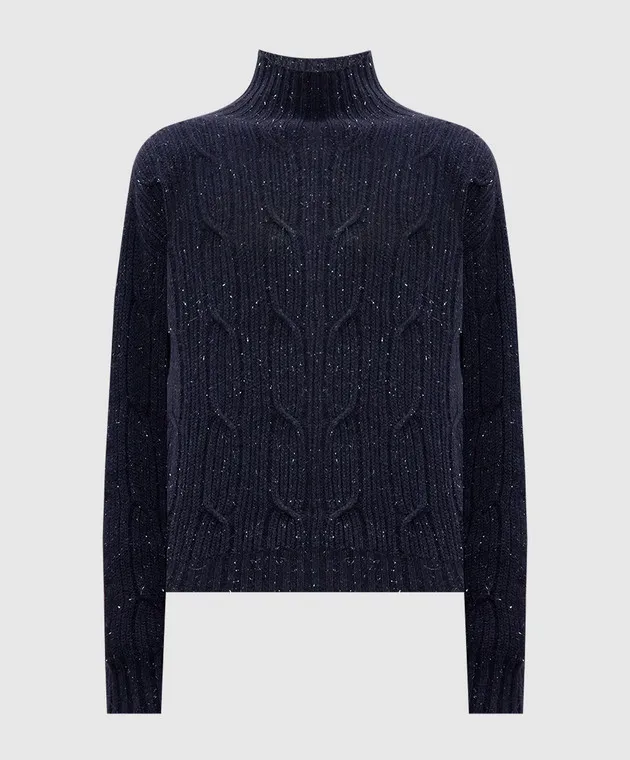 Peserico Maglia blu con lana, seta e cashmere S99599F0709095