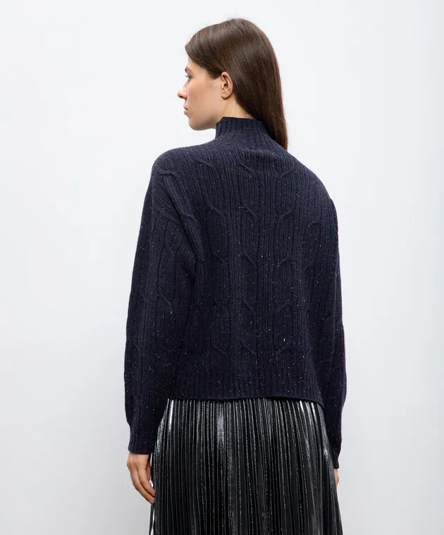 Peserico Maglia blu con lana, seta e cashmere S99599F0709095