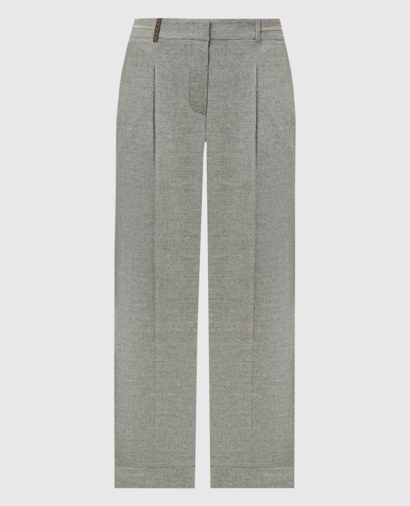 Peserico Pantaloni grigi in lana con catena monil P0479701948