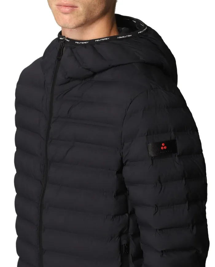 PEUTEREY Piumino Uomo Juewa SJ5 A-ET con Cappuccio Impermeabile 01 NERO