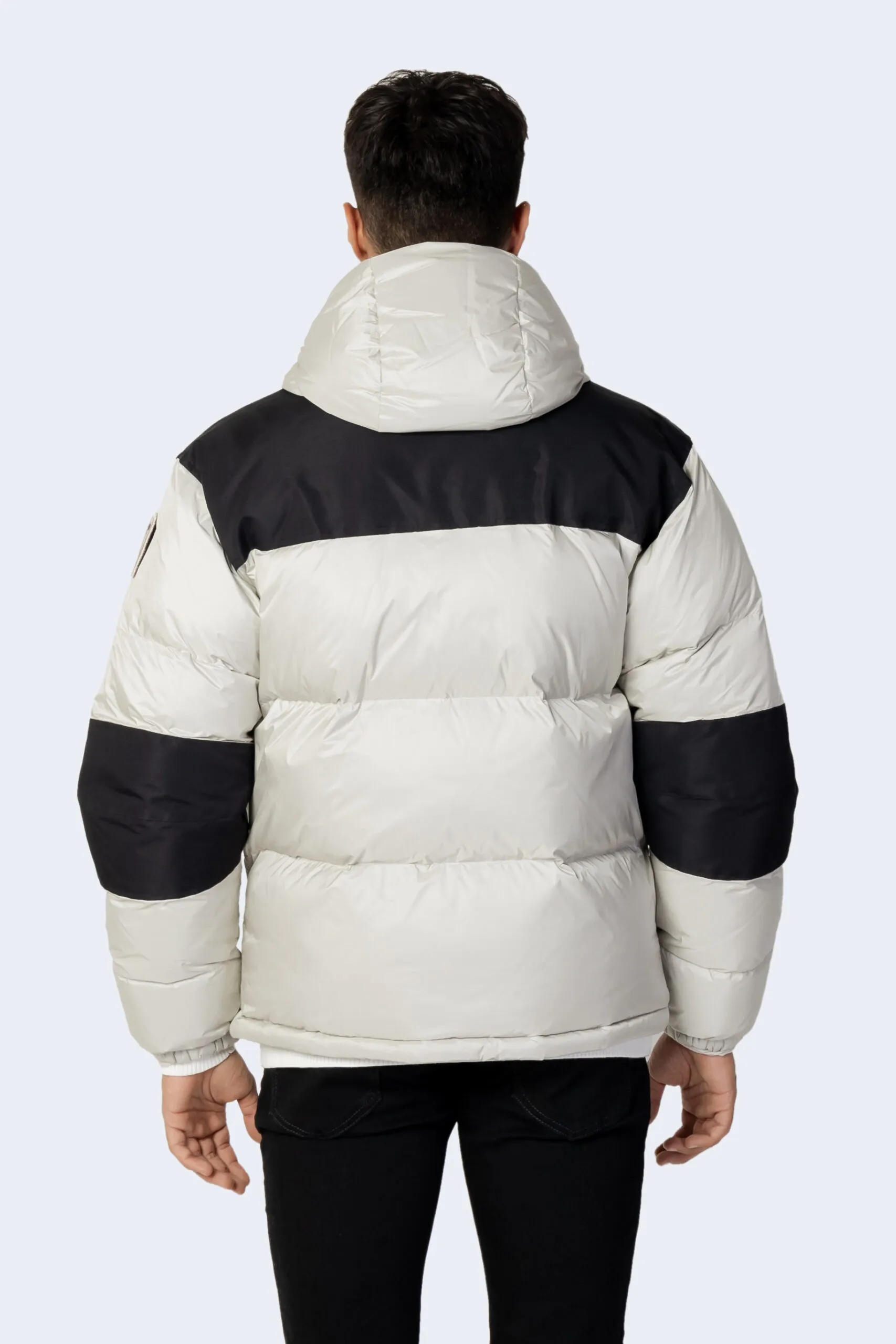 Piumino Blauer. emerson two-tone down jacket with concealed hood Grigio Chiaro