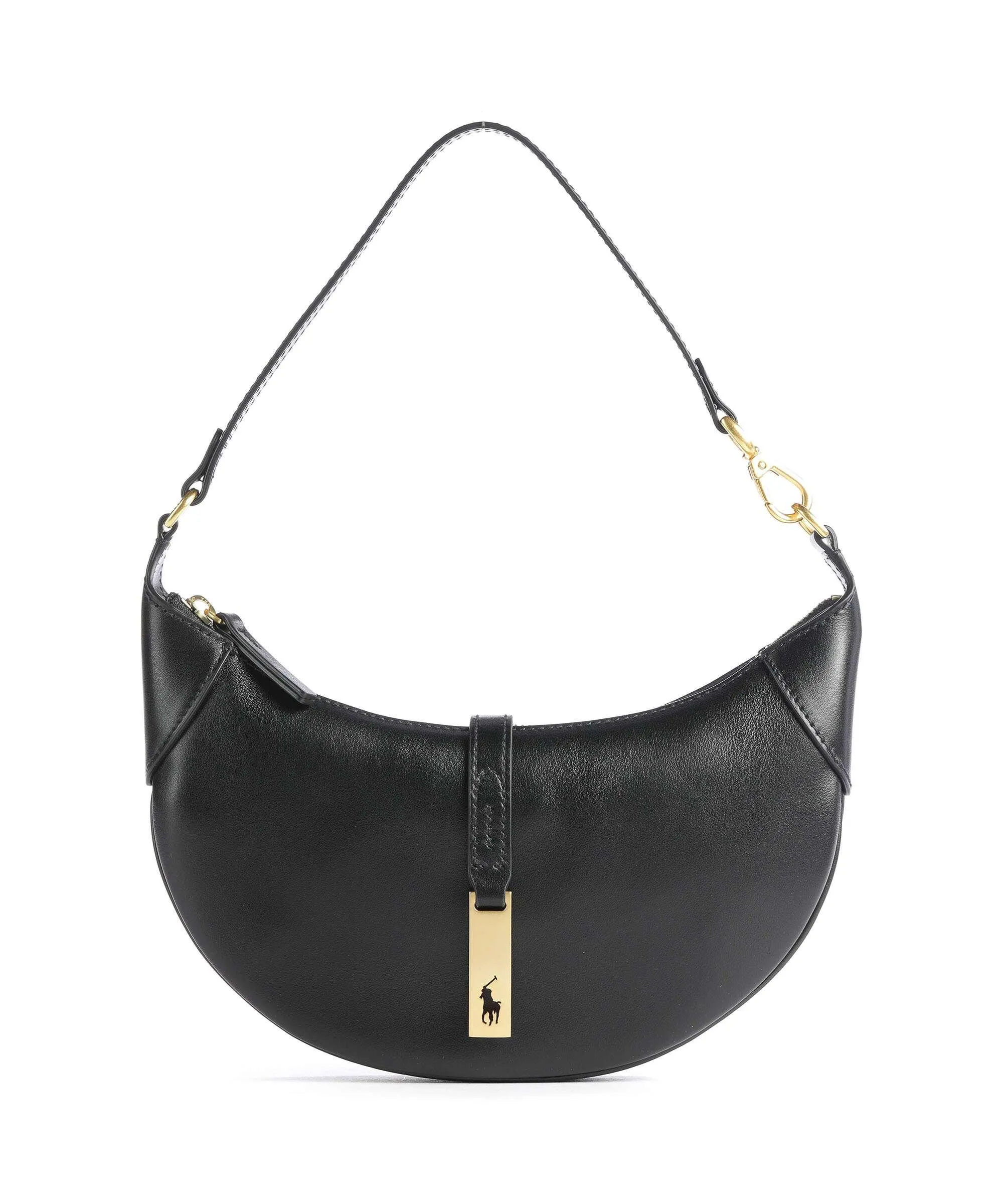  Polo Ralph Lauren ID Collection Borsa a spalla pelle di vacchetta finemente grana nero  