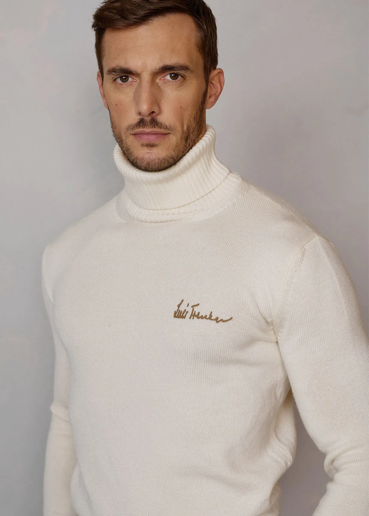 Pullover a collo alto in lana merino Luwalbert    