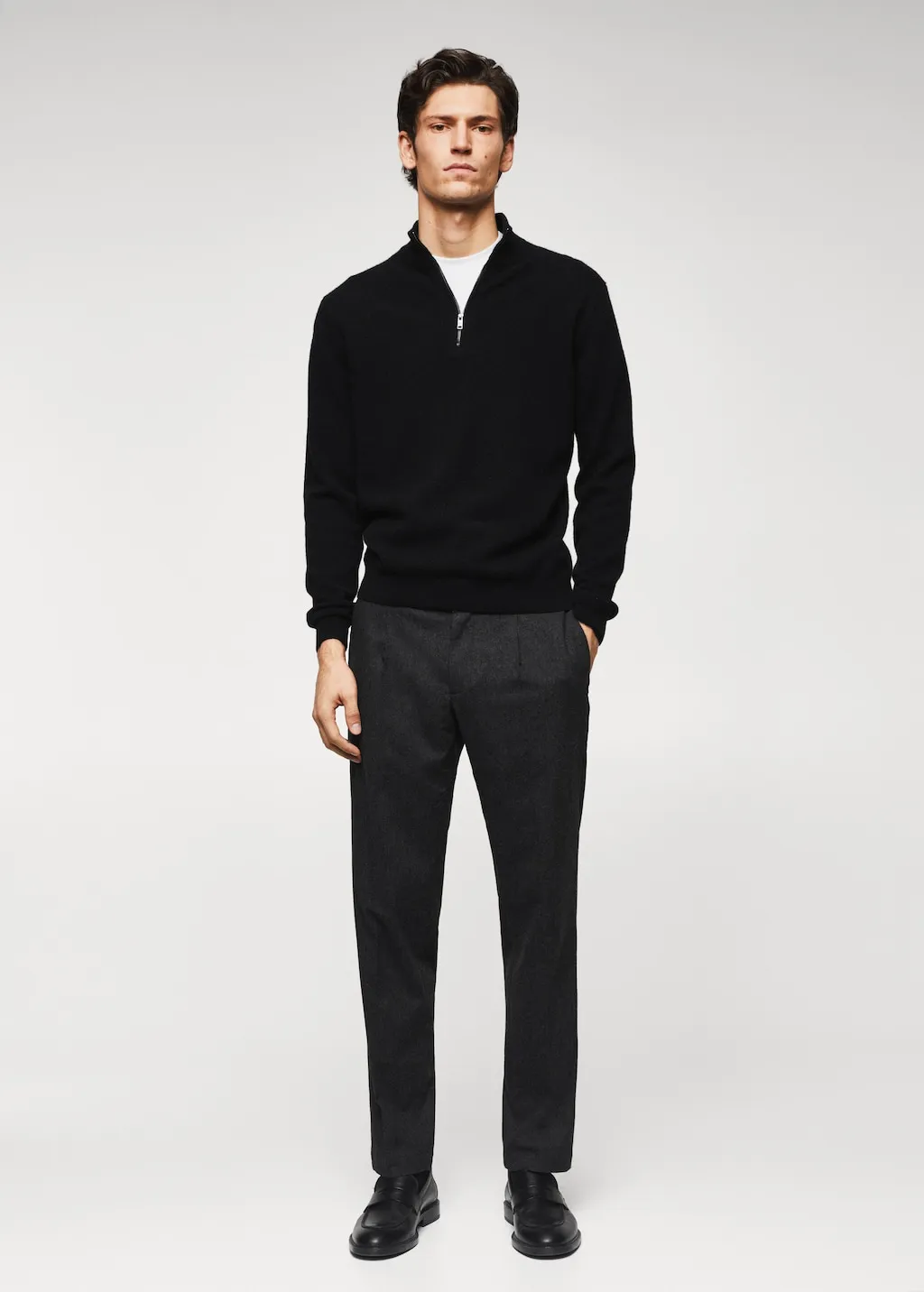 Pullover cashmere collo zip