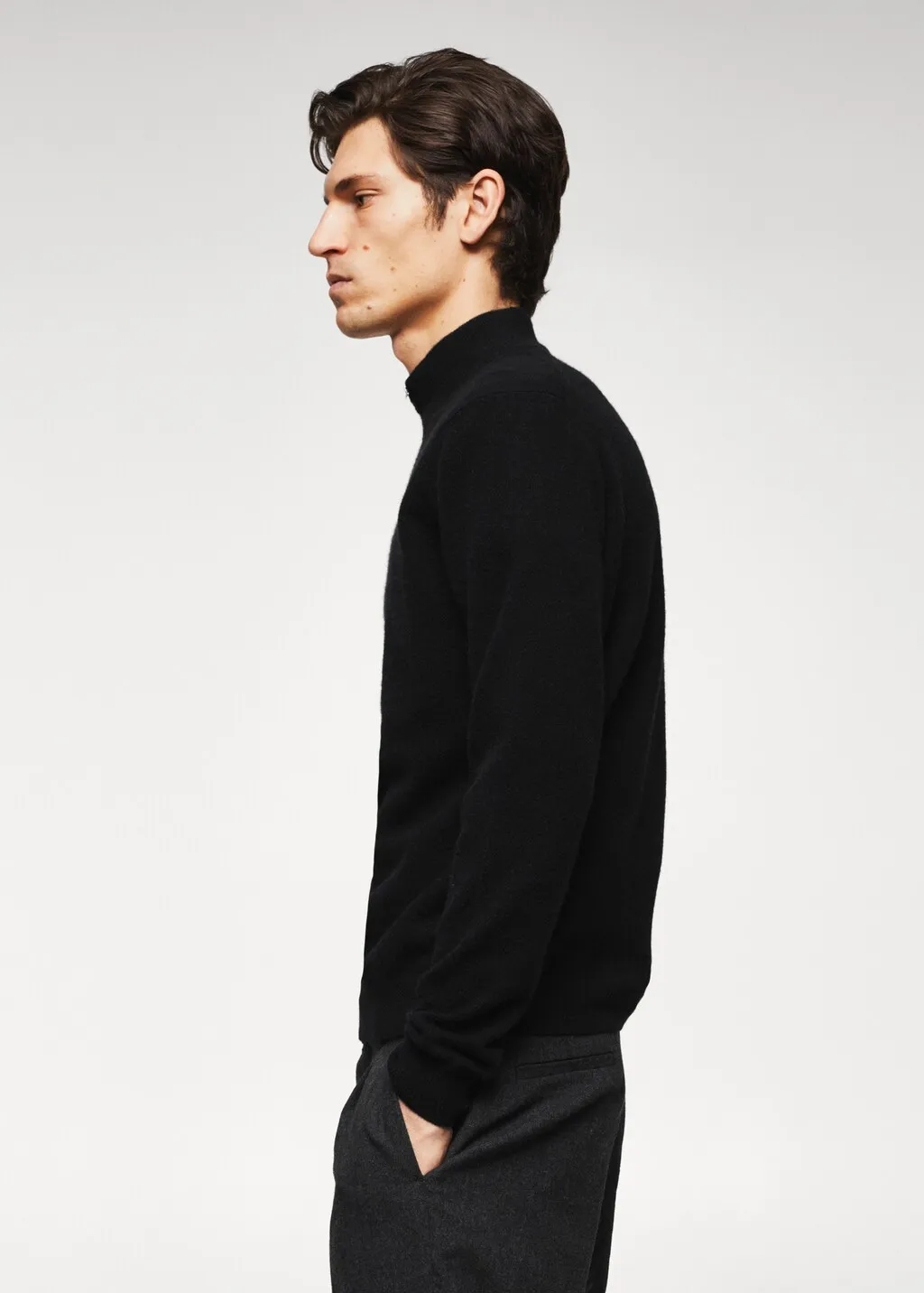 Pullover cashmere collo zip