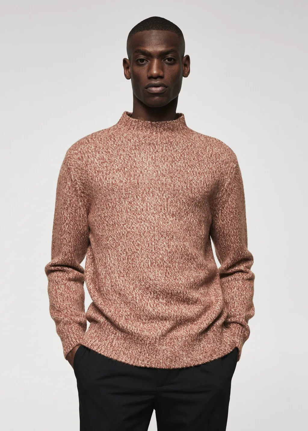 Pullover collo Perkins melangiato