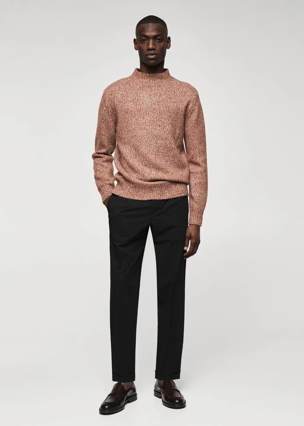 Pullover collo Perkins melangiato