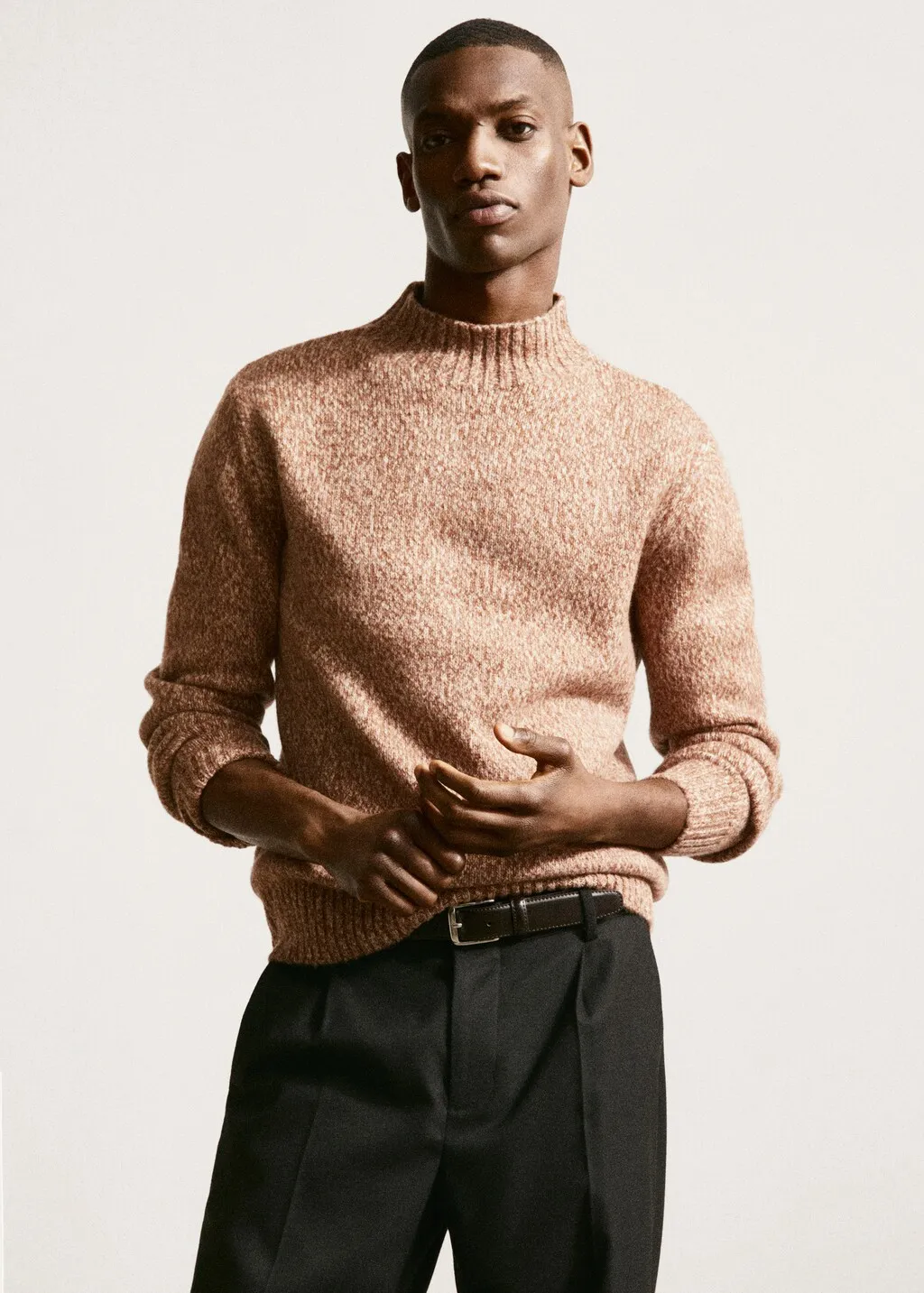Pullover collo Perkins melangiato