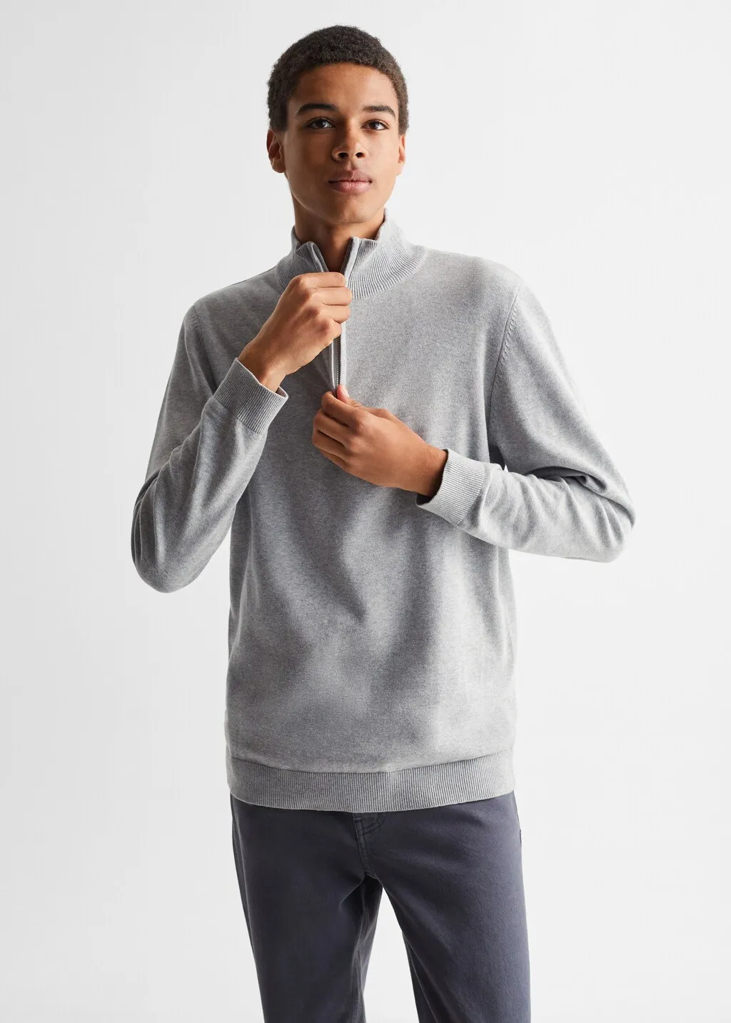 Pullover collo Perkins zip