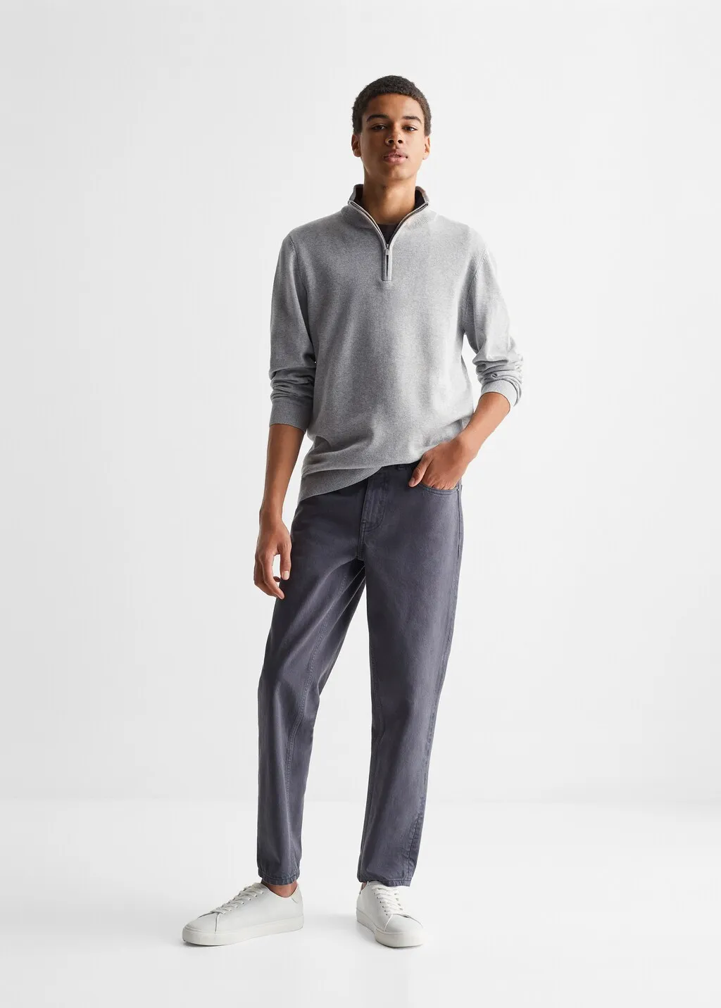 Pullover collo Perkins zip