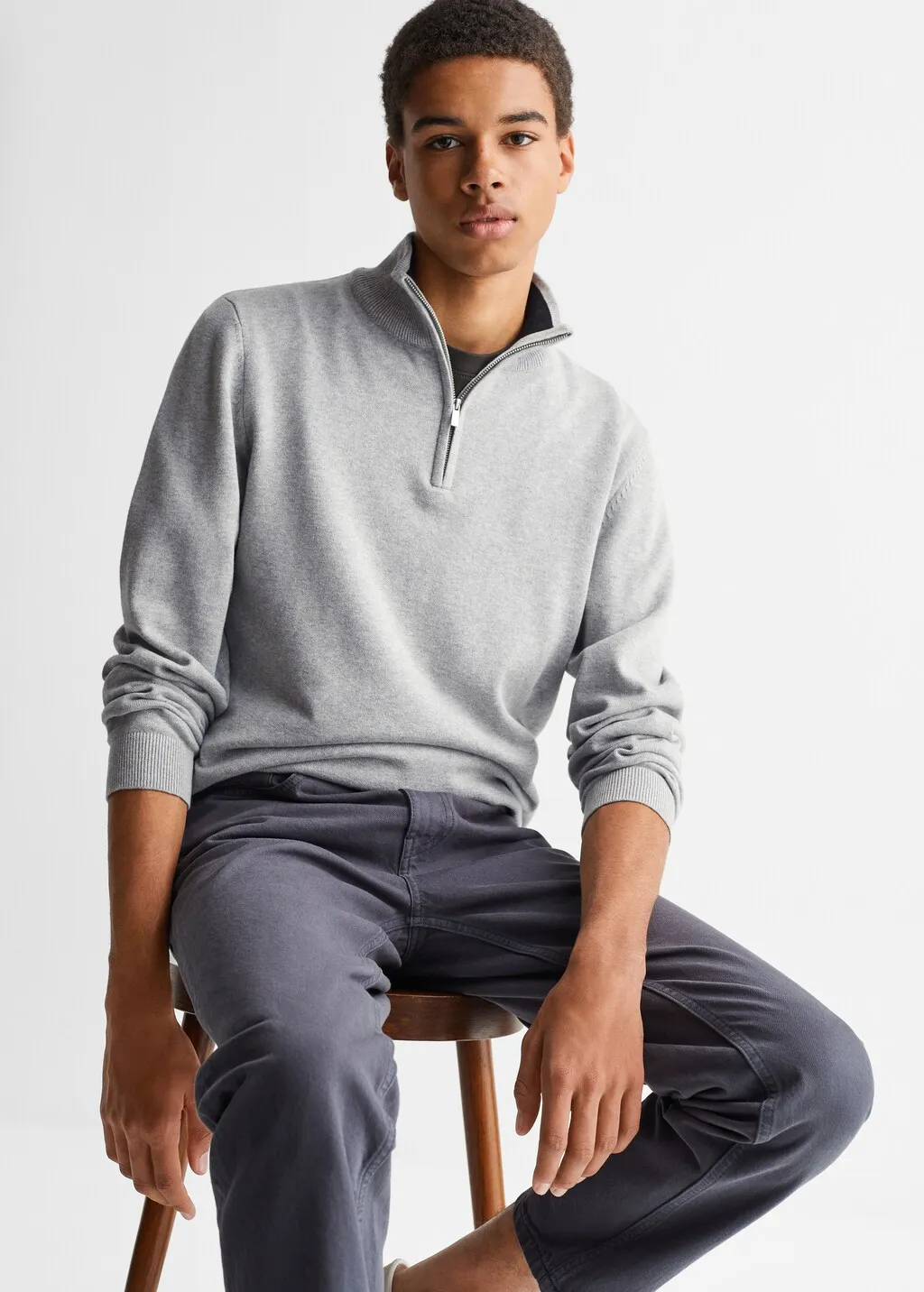 Pullover collo Perkins zip