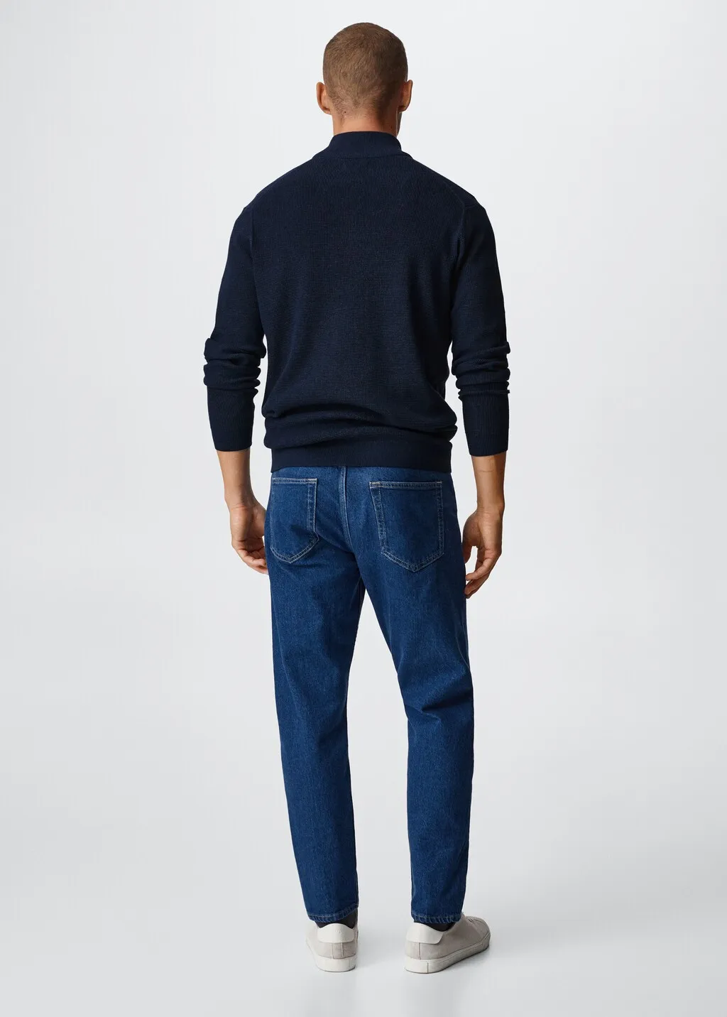 Pullover cotone collo zip