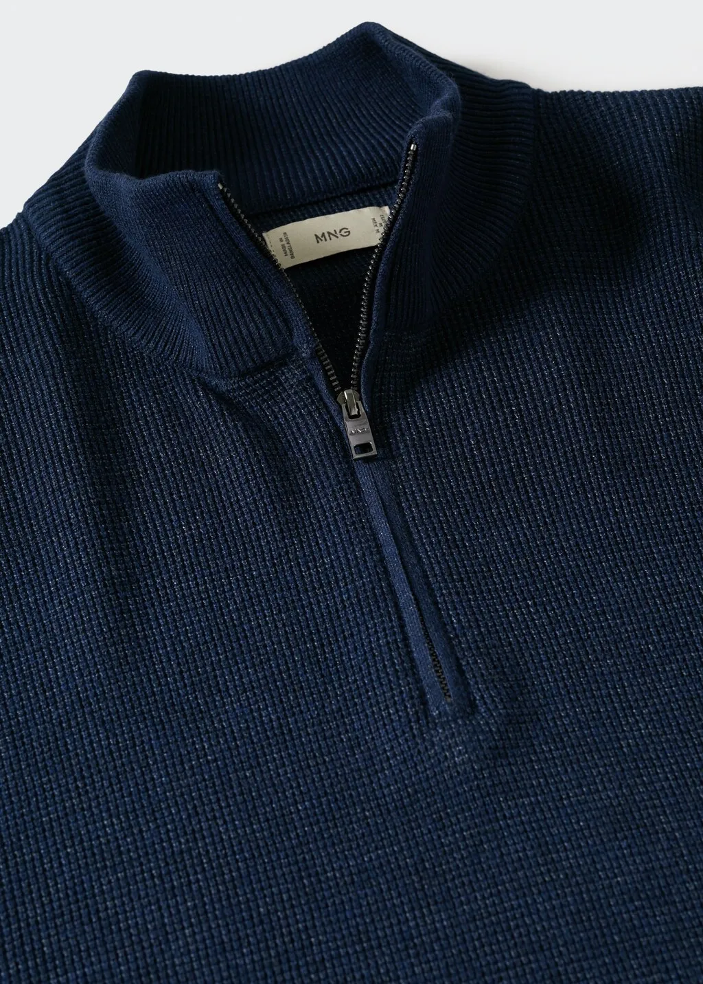 Pullover cotone collo zip