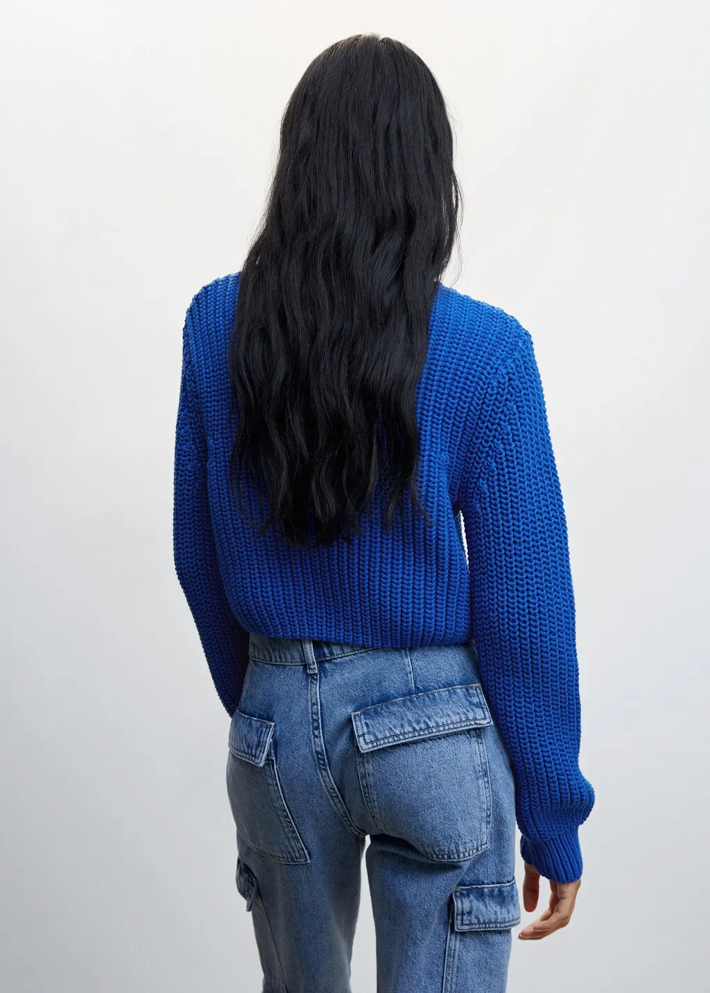 Pullover crop collo stondato