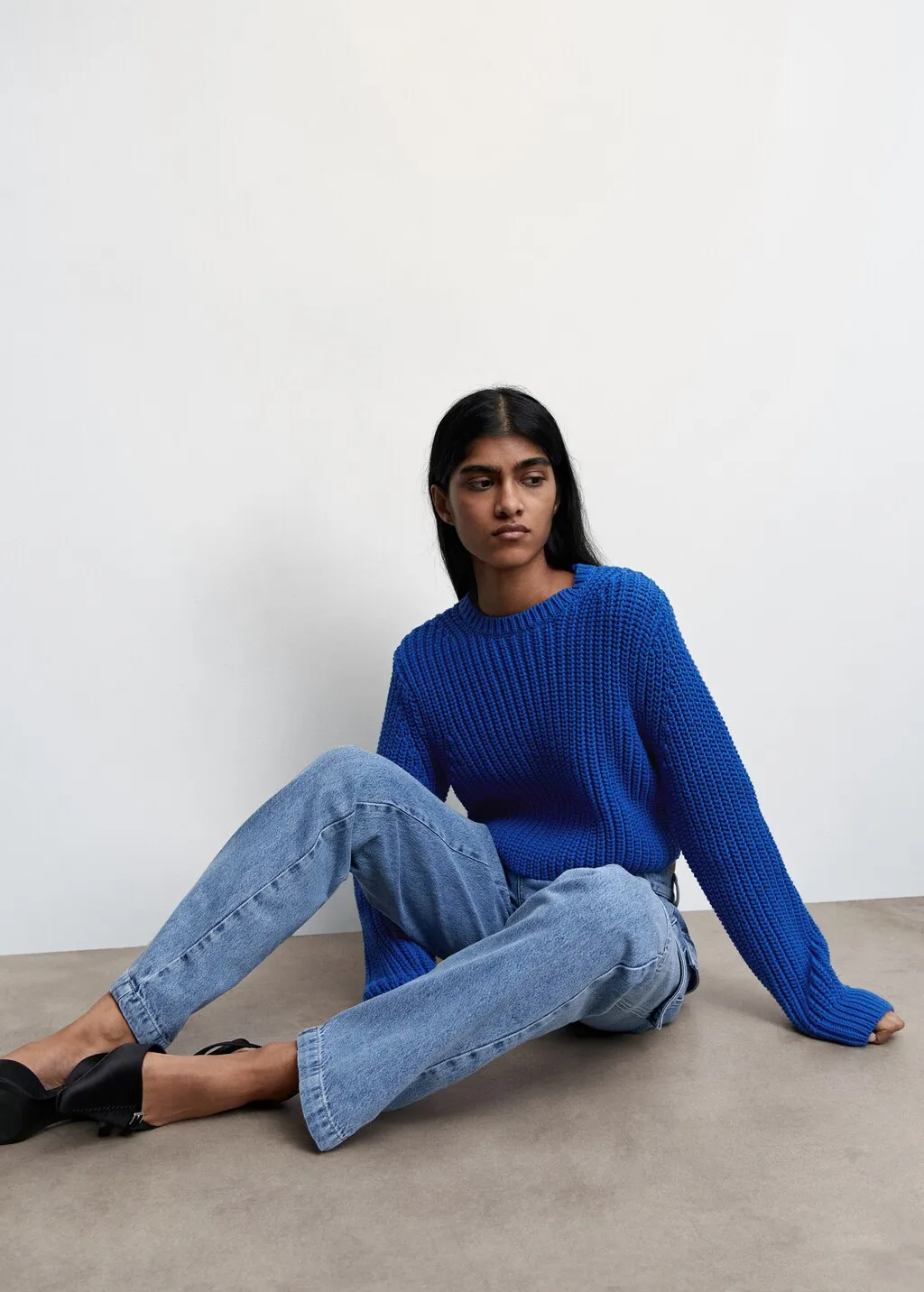 Pullover crop collo stondato