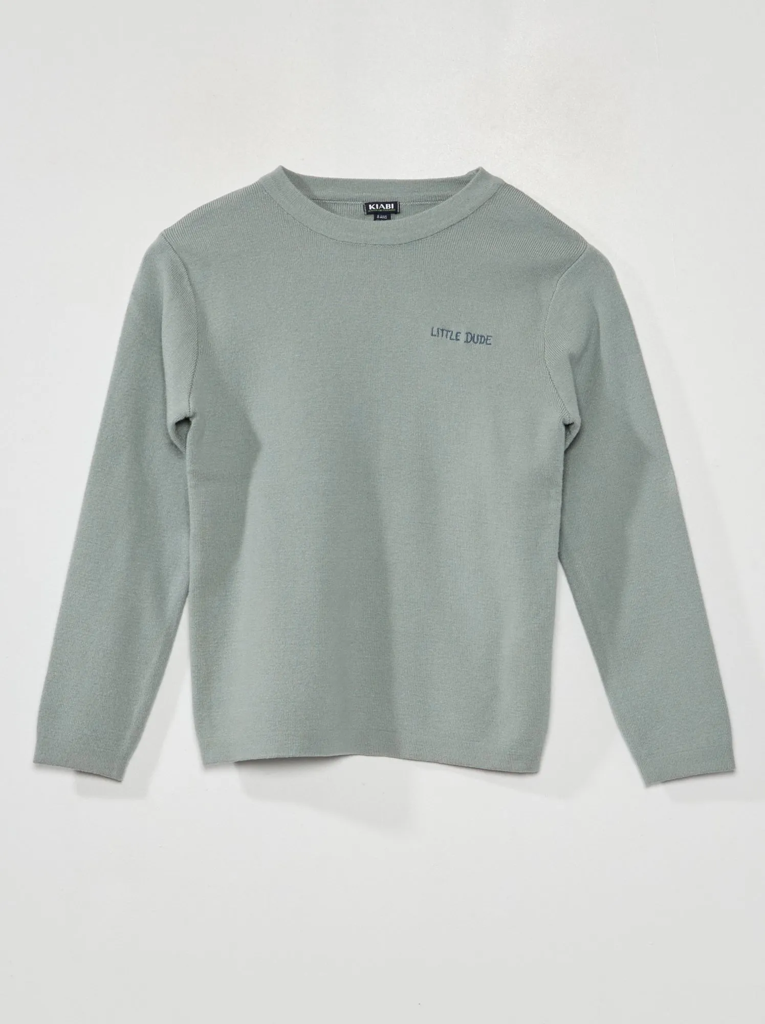 Pullover in maglia jersey a maniche lunghe - VERDE