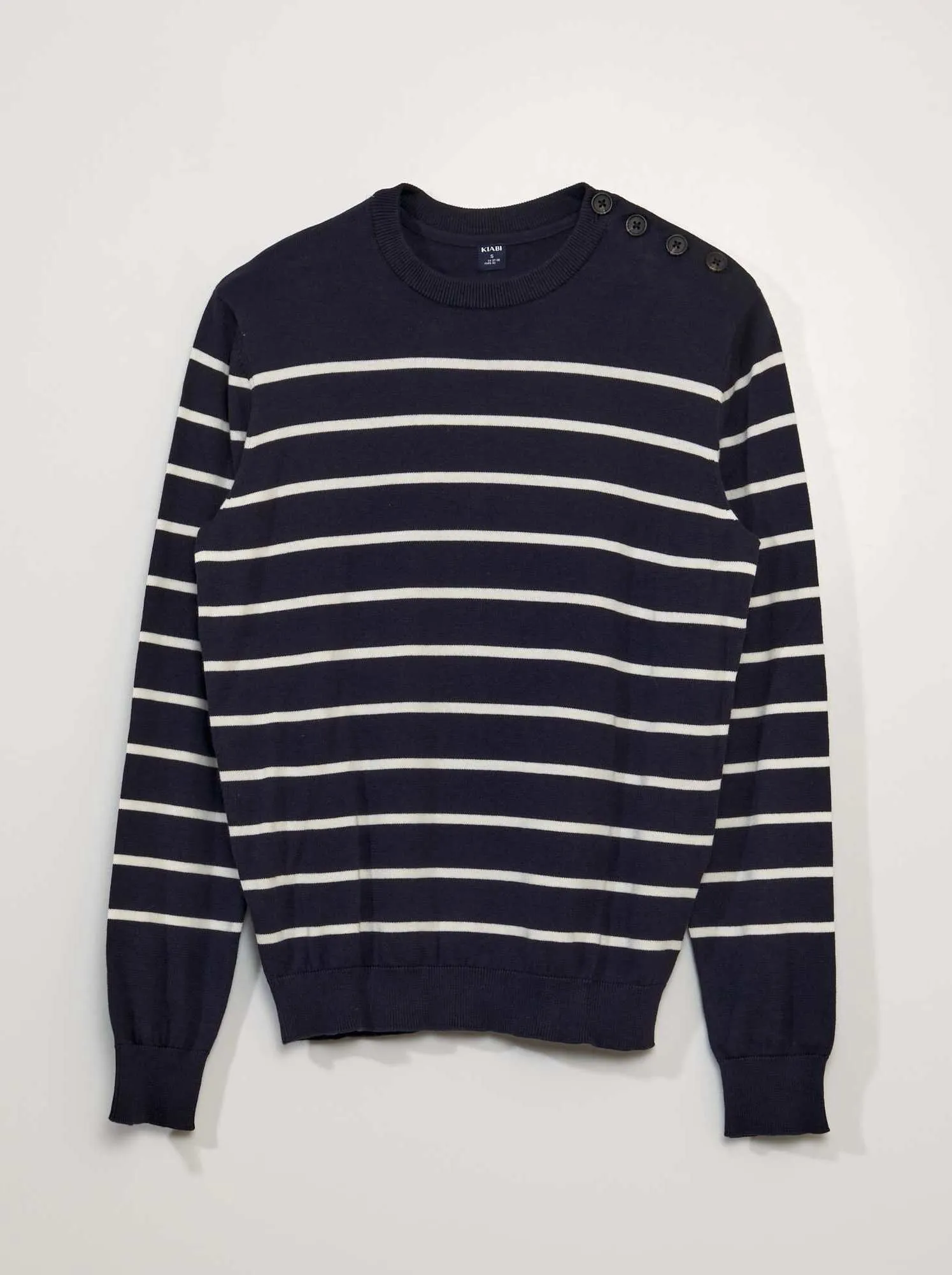 Pullover in maglia stile marinaro - BLU