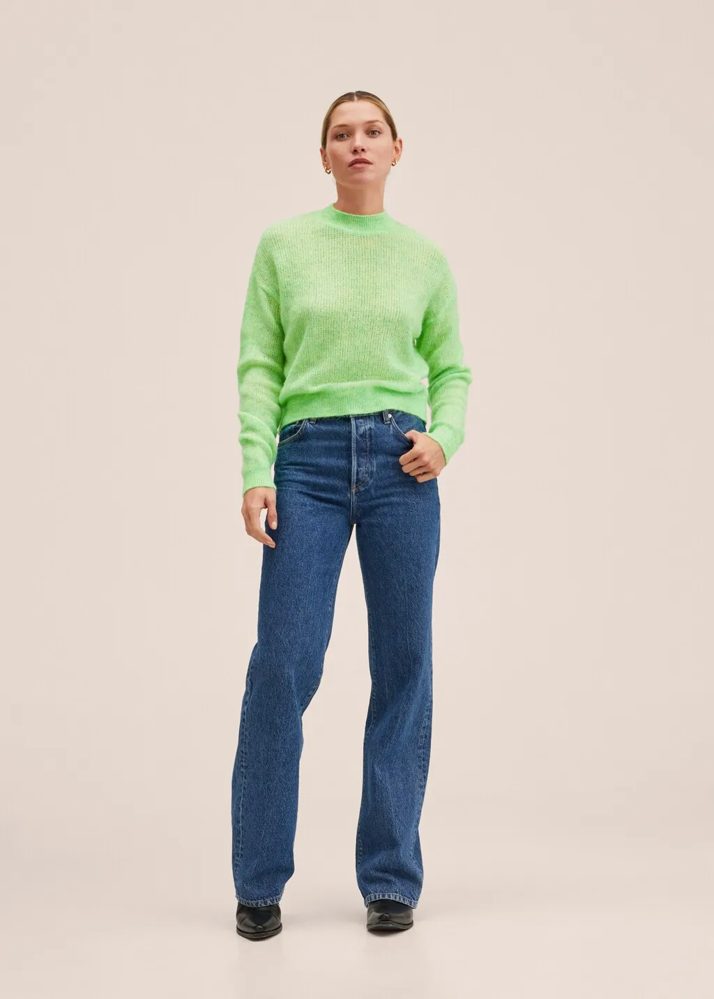Pullover maglia collo perkins