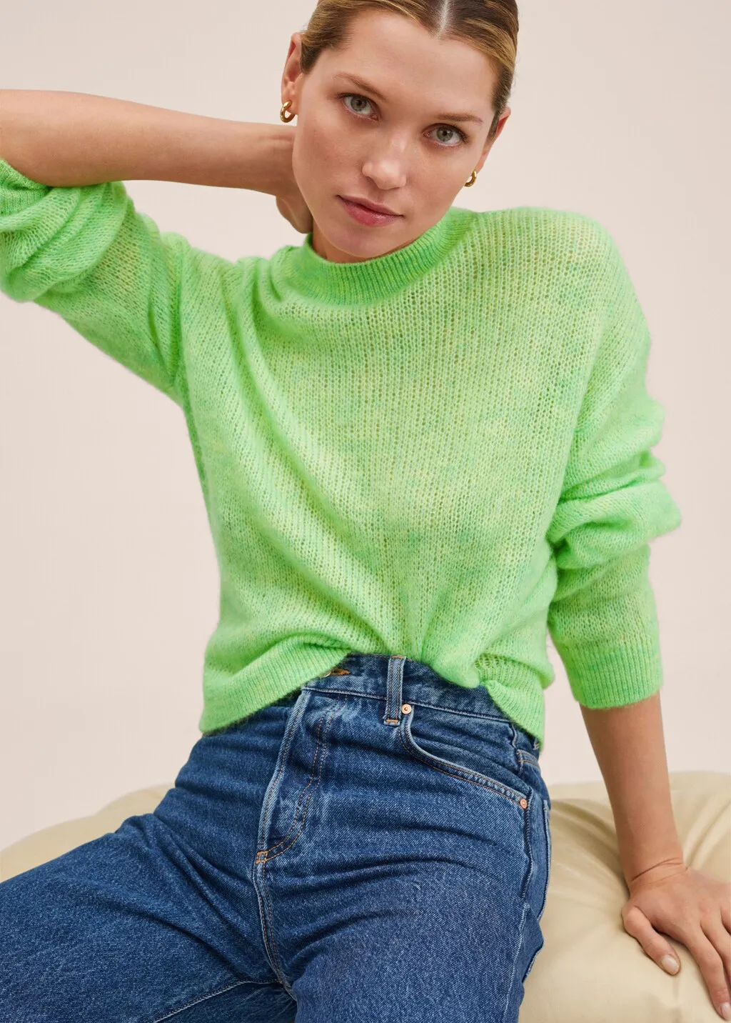 Pullover maglia collo perkins