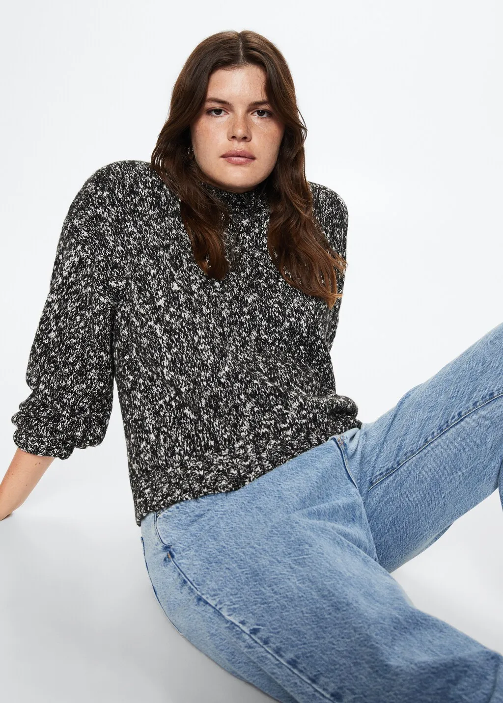 Pullover melangiato collo stondato