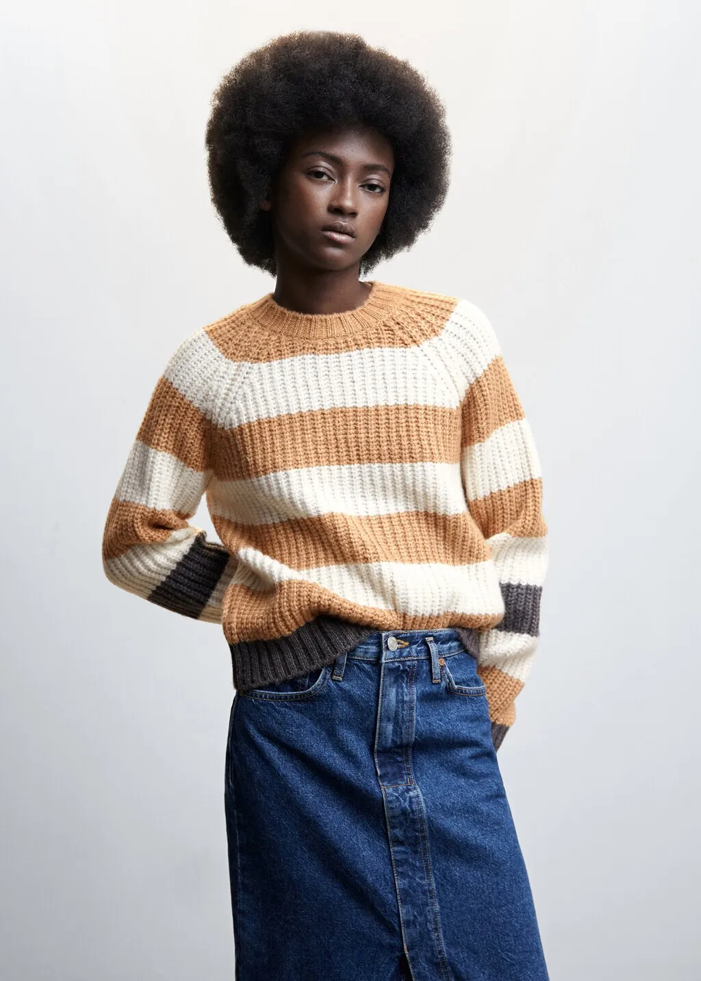 Pullover righe collo stondato