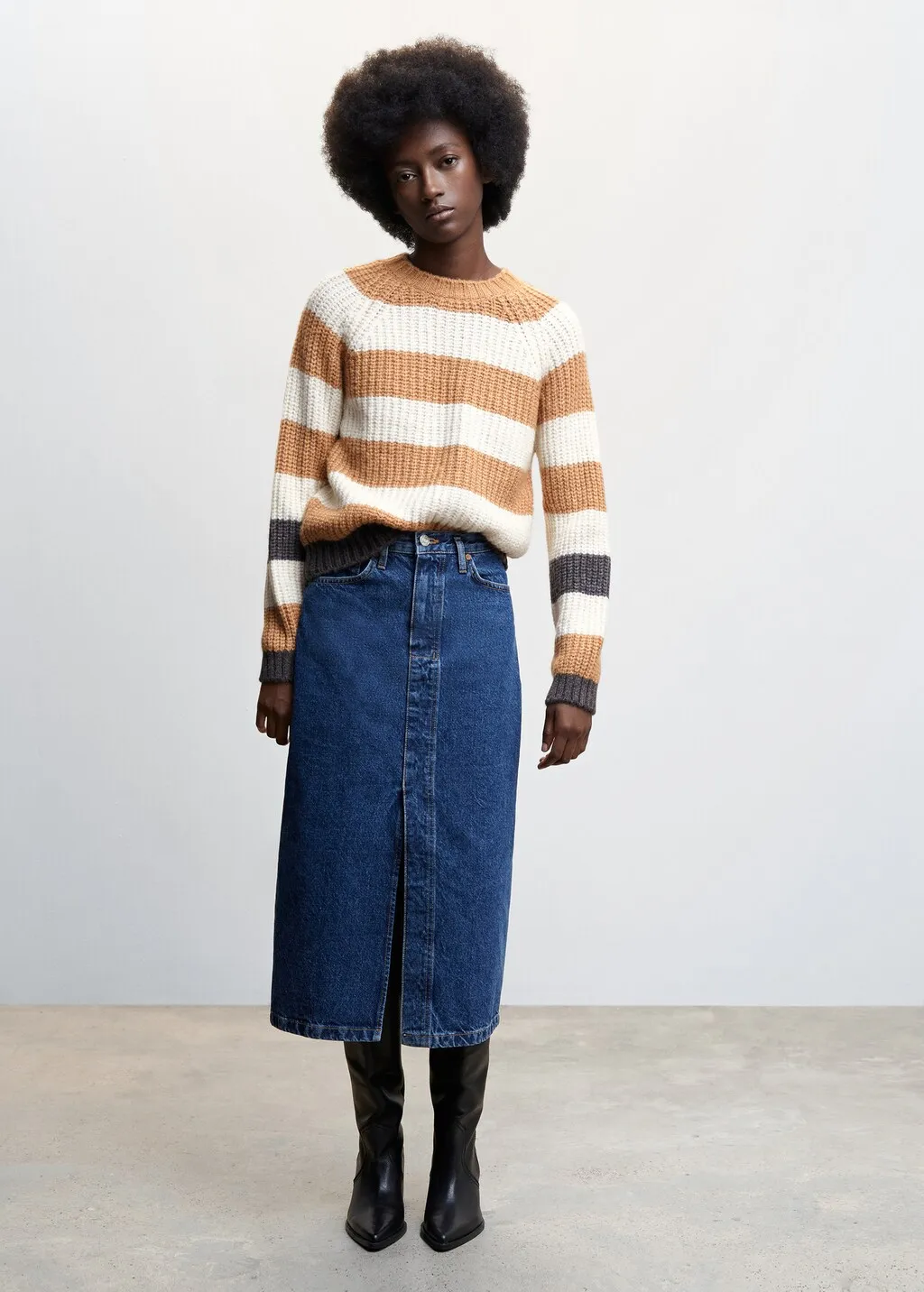 Pullover righe collo stondato