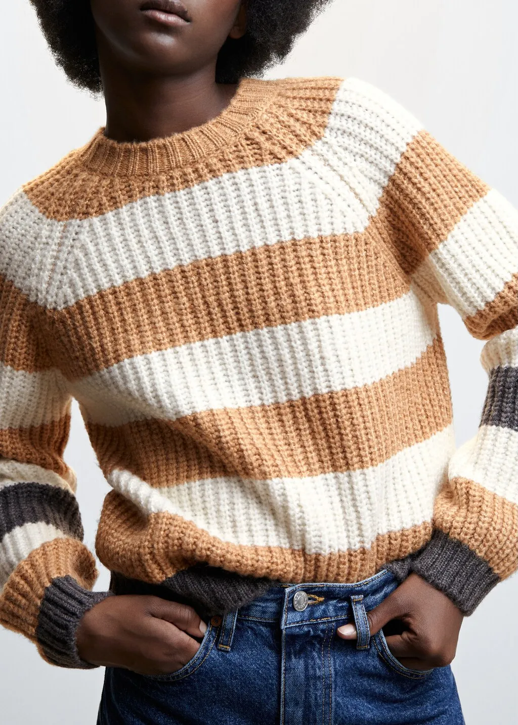 Pullover righe collo stondato