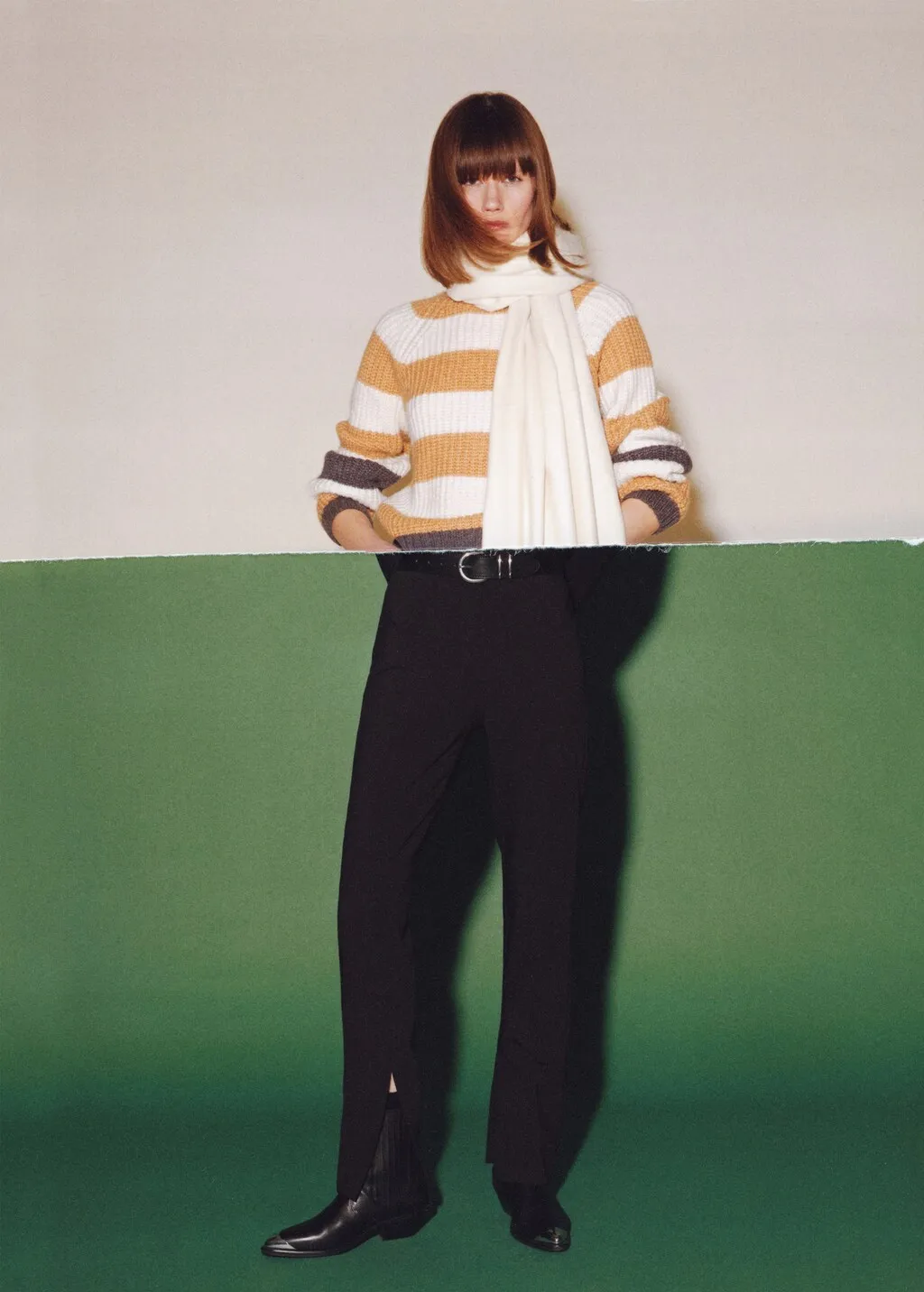 Pullover righe collo stondato