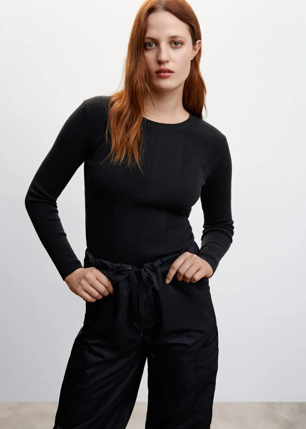 Pullover texture collo stondato